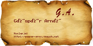 Gáspár Arnó névjegykártya